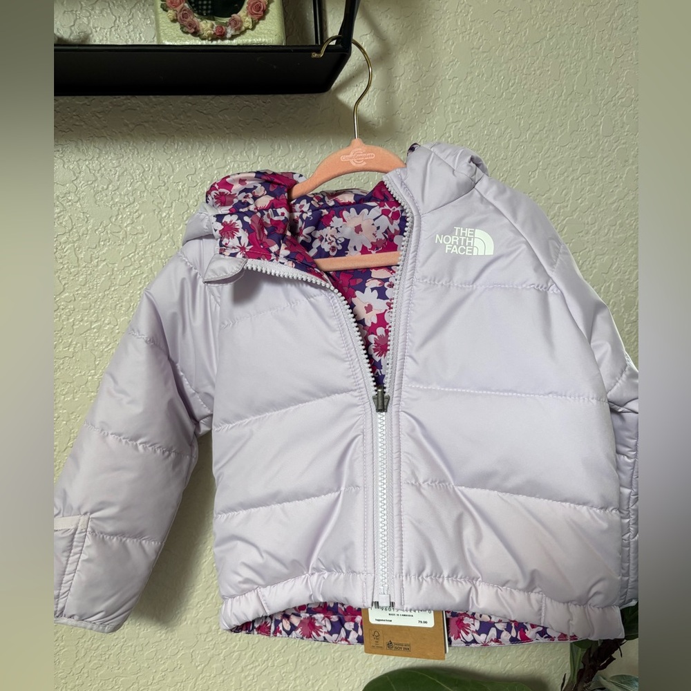 North Face Lavender Fog Reversible Jacket 6-12 months